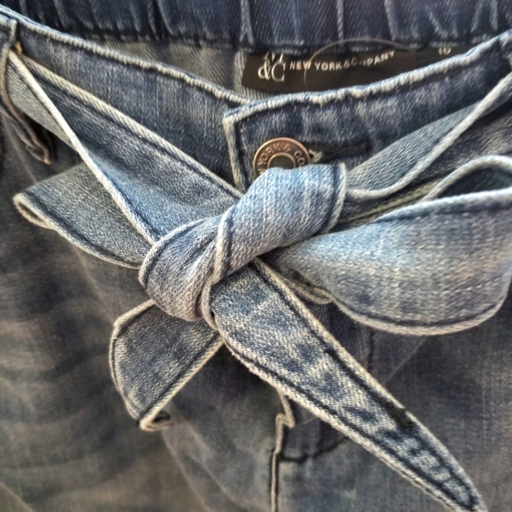 High-Waisted Tie Front Jeans